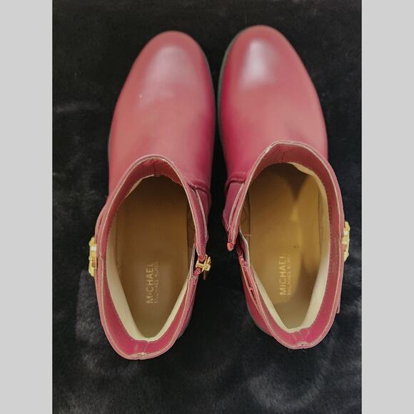 Michael Kors Women's Leather CARMEN flat Bootie Shoes Size 9M Mulberry - Picture 4 of 7